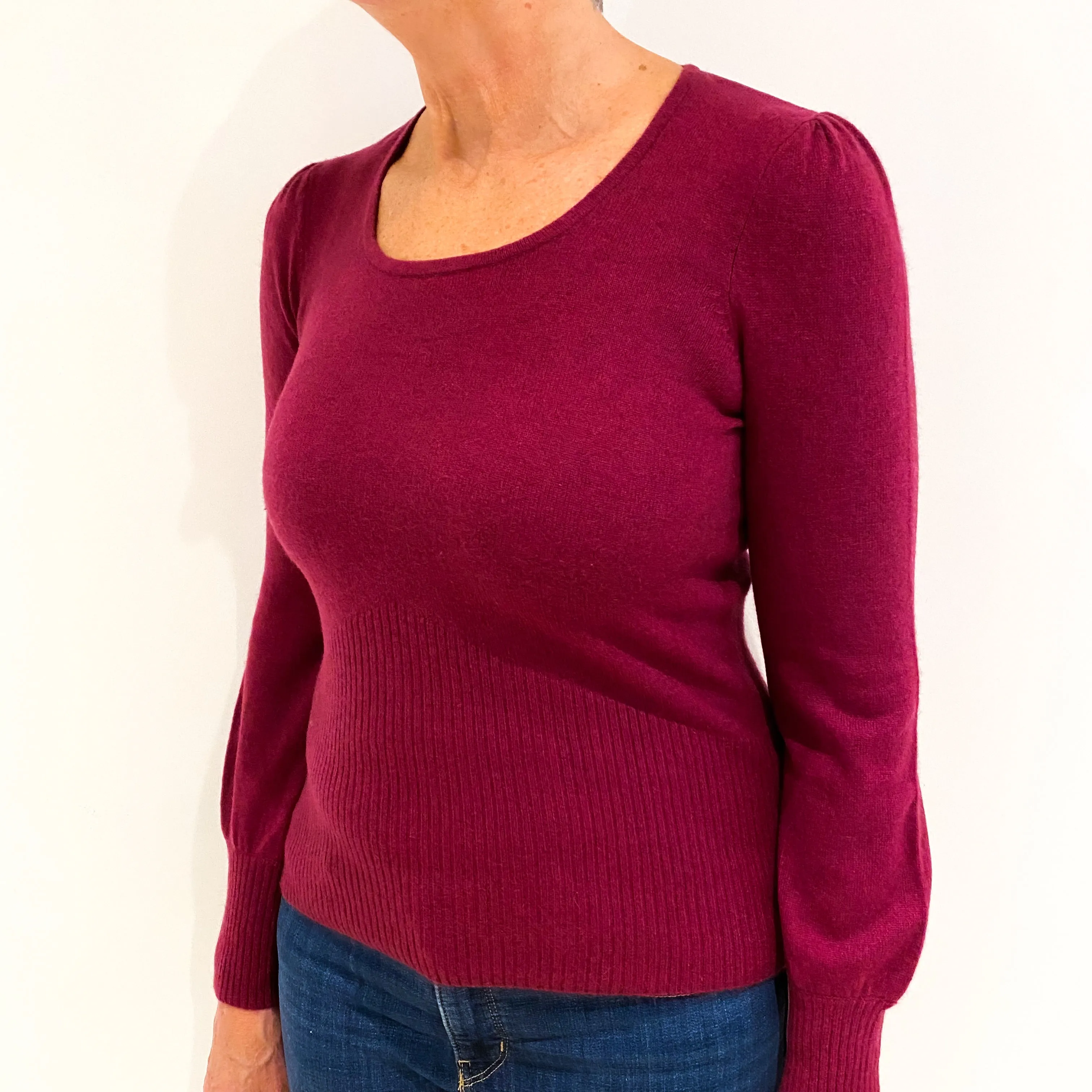 Mulberry Red Cashmere Scoop Neck Jumper Medium