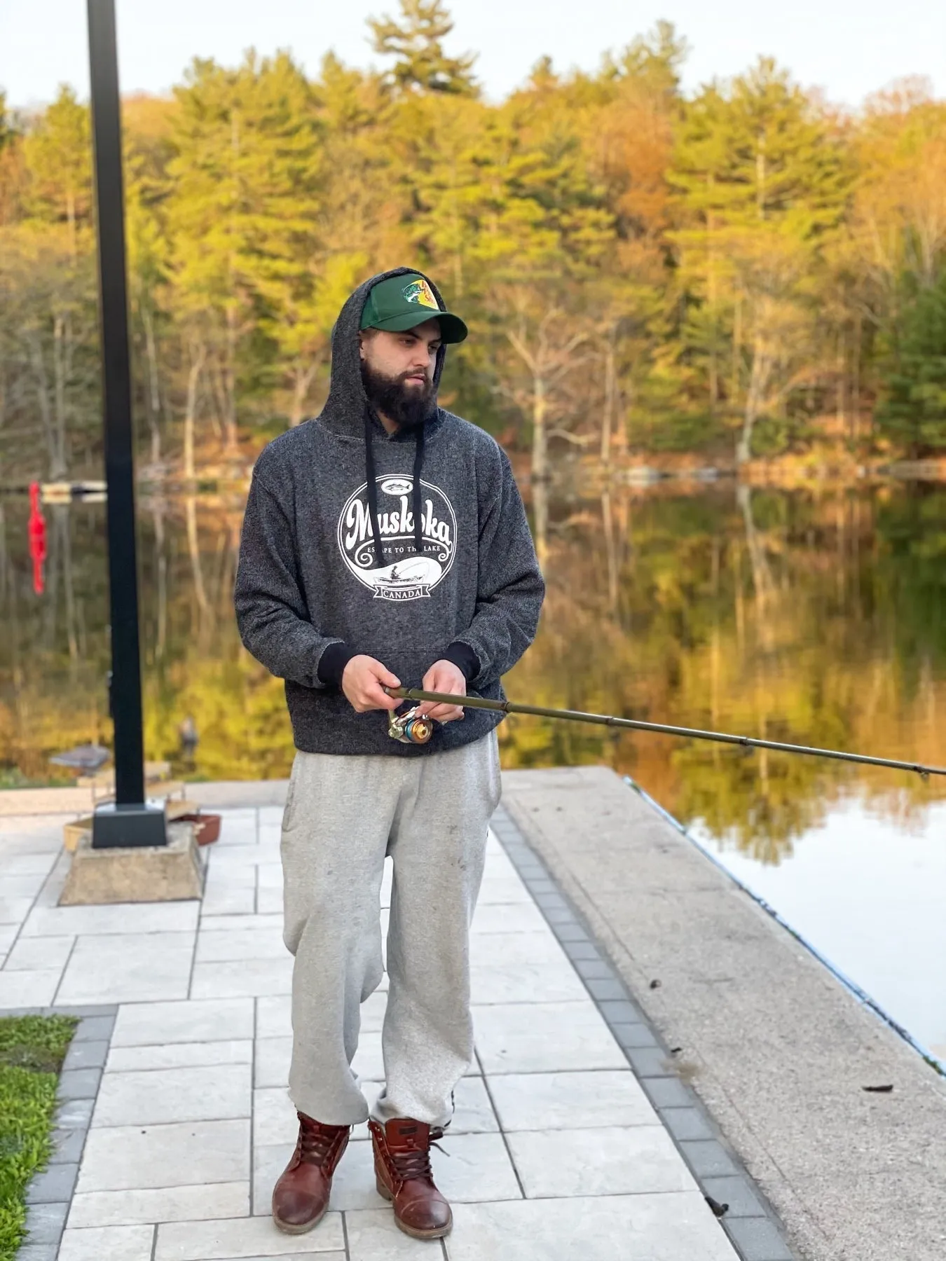 Muskoka Heavy Heather Hoodie in Grey