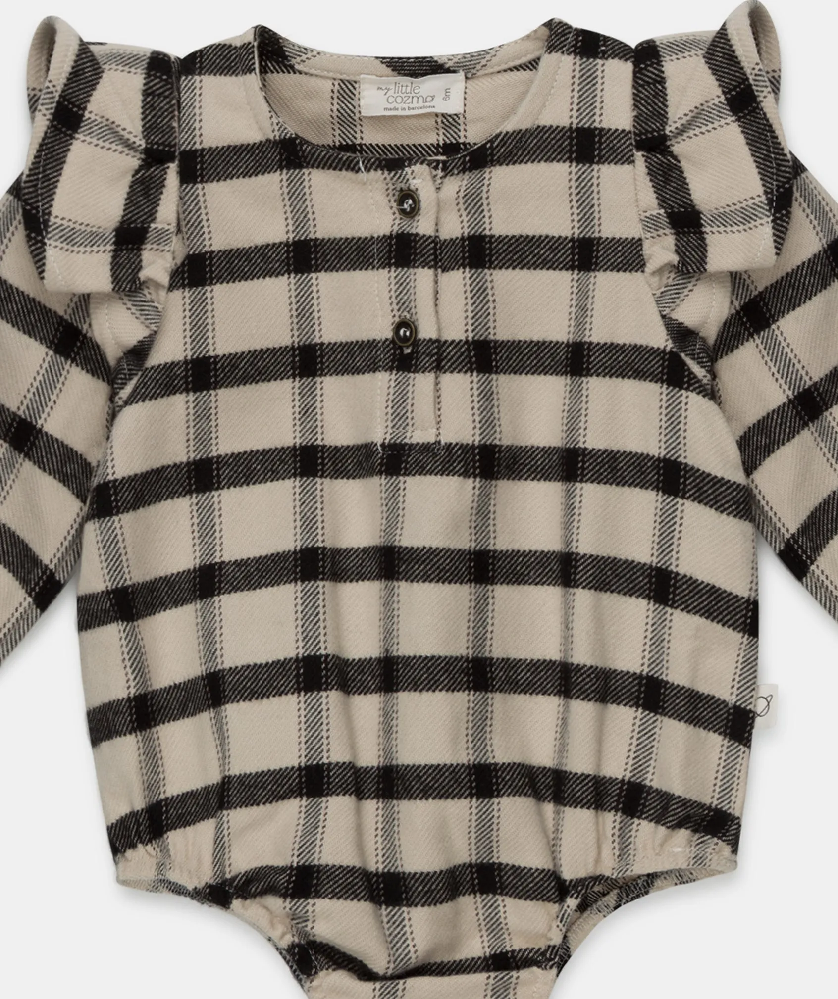 MY LITTLE COZMO BABY RUFFLE PLAID ROMPER