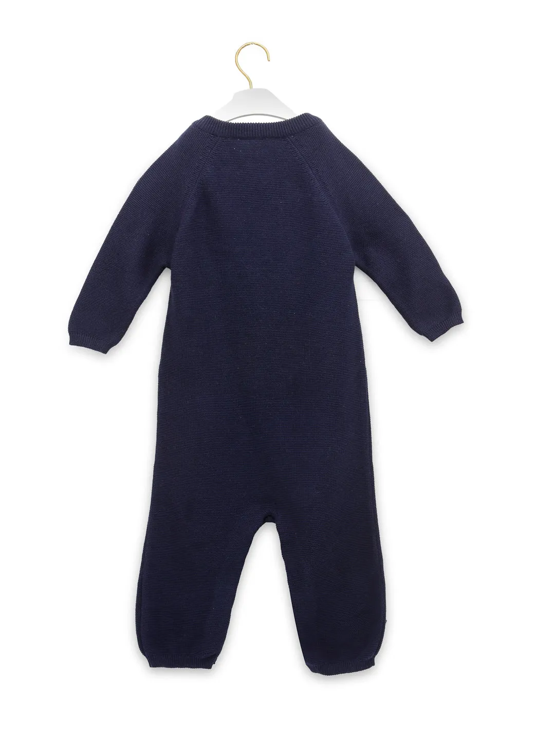 Navy Knitted Star Romper