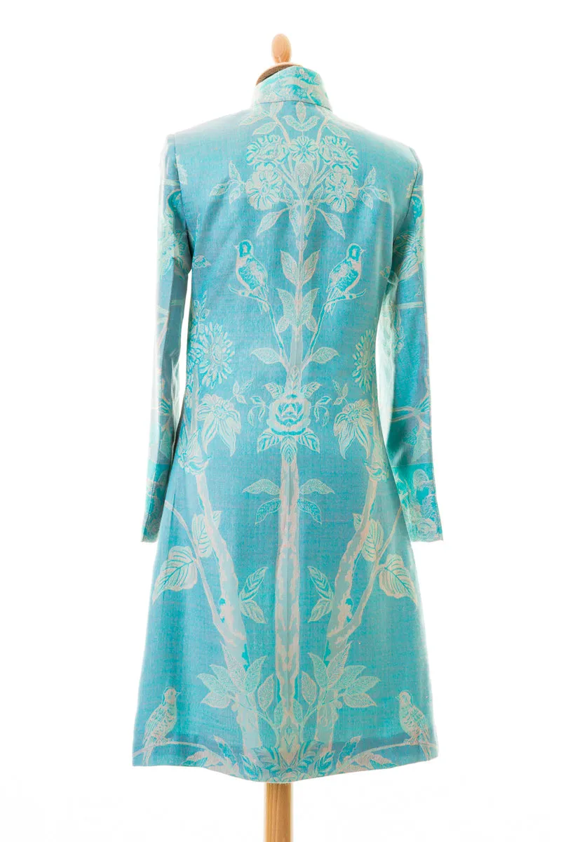 Nehru Coat in Pale Cyan - In Stock Sale
