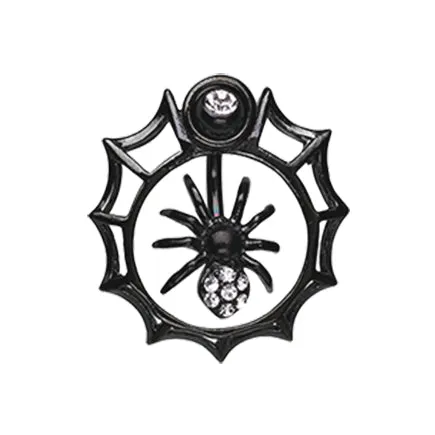 Orbital Metallic Spider Web Belly Button Ring