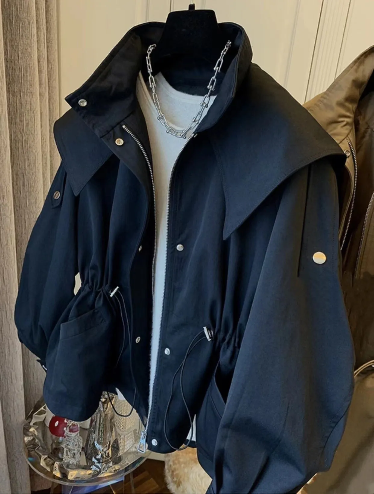 Pre Order:  Hooded Short Tie-Waist Coat