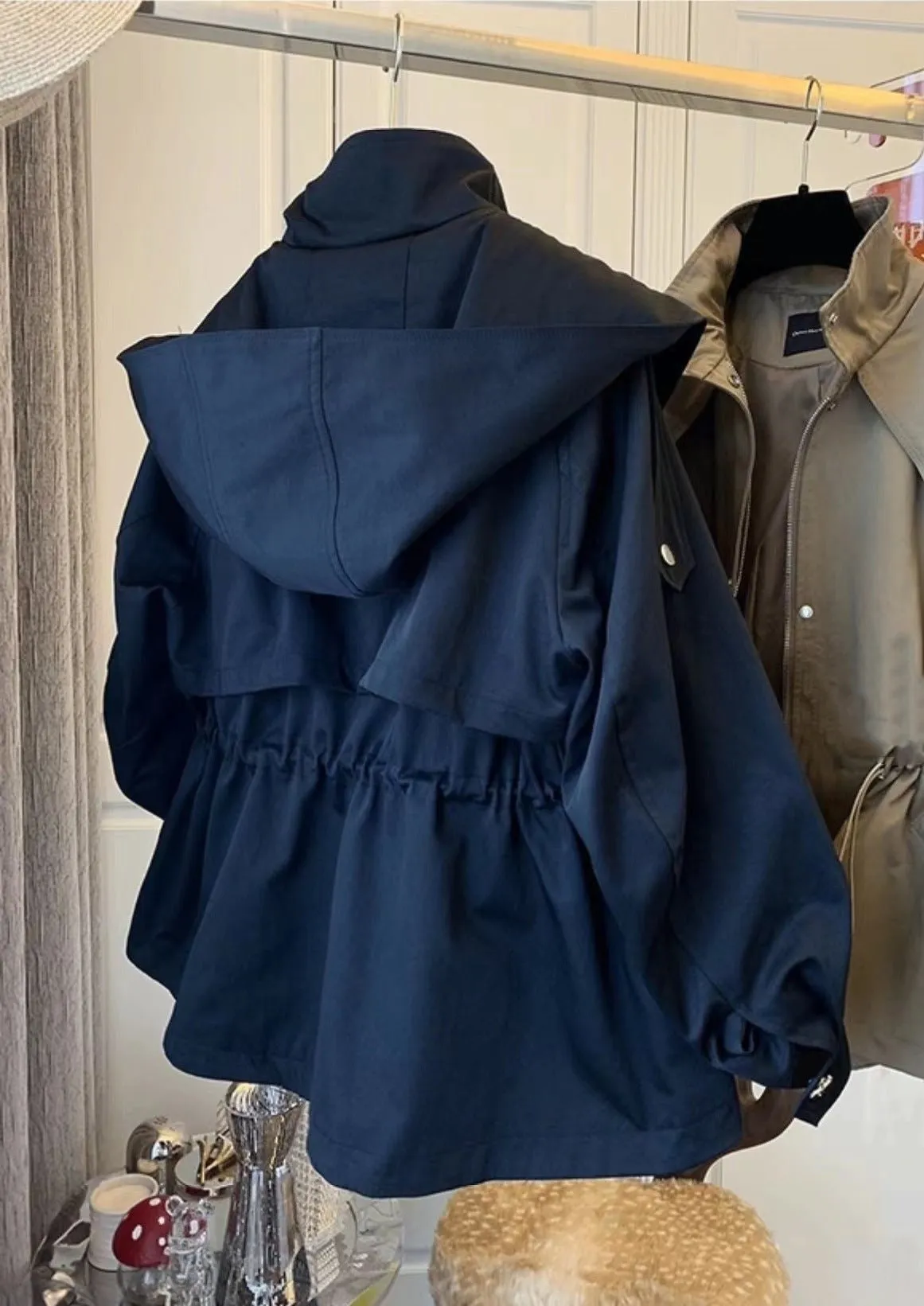 Pre Order:  Hooded Short Tie-Waist Coat