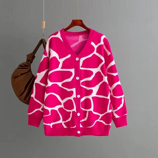 Pre Order:  Jacquard Button Down Knitted Sweater