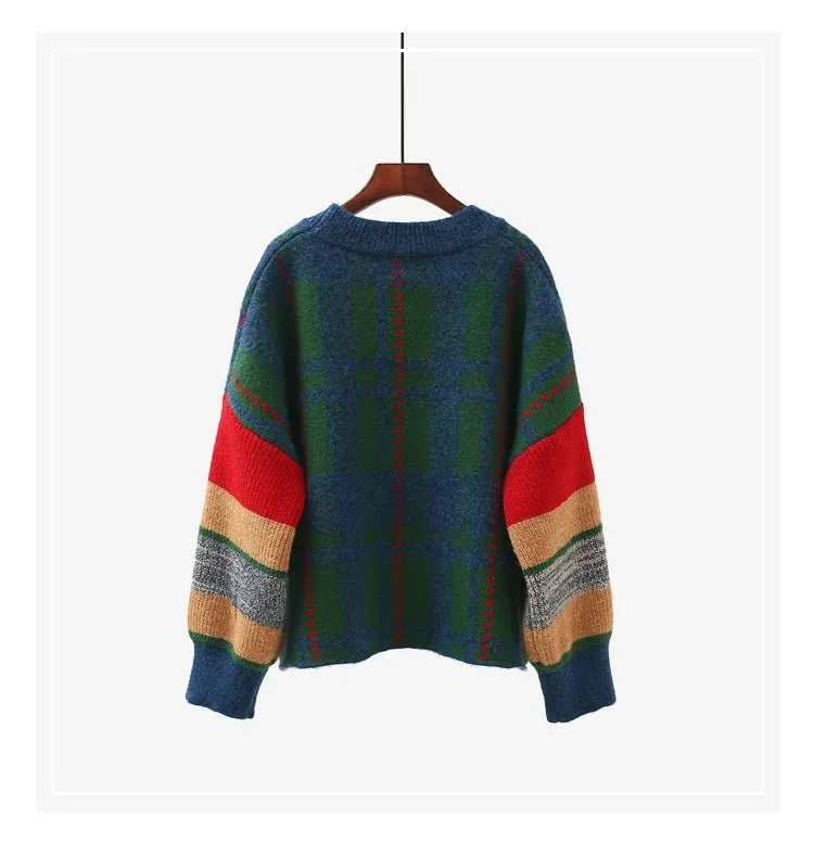 Pre Order:  Striped Sleeves Button Down Cardigan