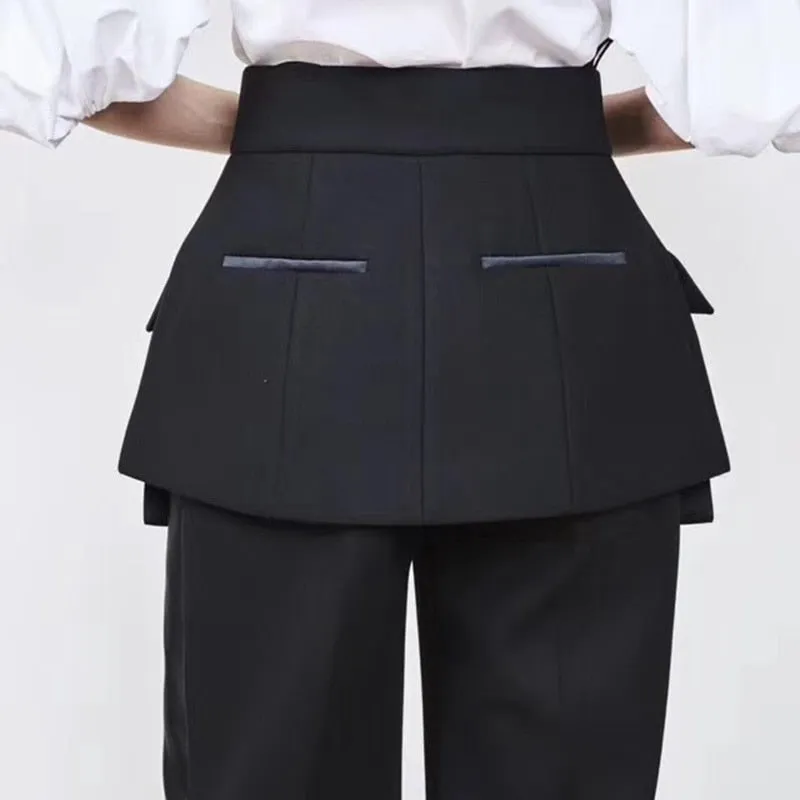 Purpdrank - Women High Waist Wide Leg Pants High Street Pants Trousers Women Two Piece Skirt Pants