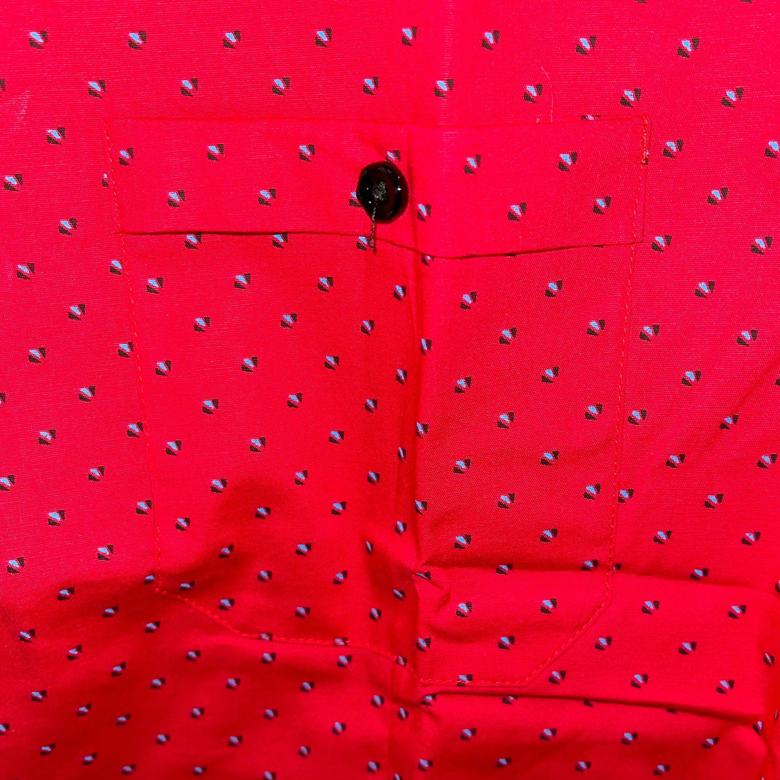 Red Button Down