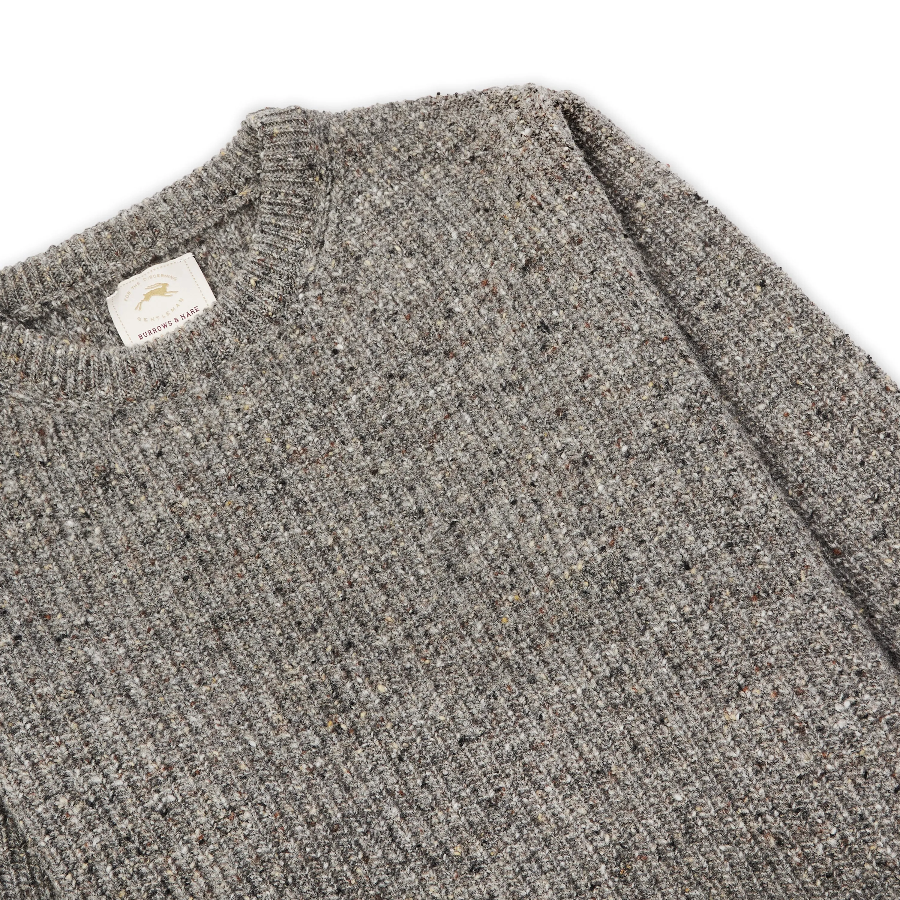 Ribbed Donegal Jumper - Grey