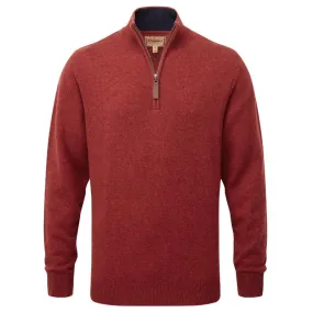 Schoffel Lewis Lambswool 1/4 Zip Mens Jumper - Deep Red