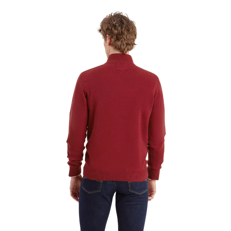Schoffel Lewis Lambswool 1/4 Zip Mens Jumper - Deep Red