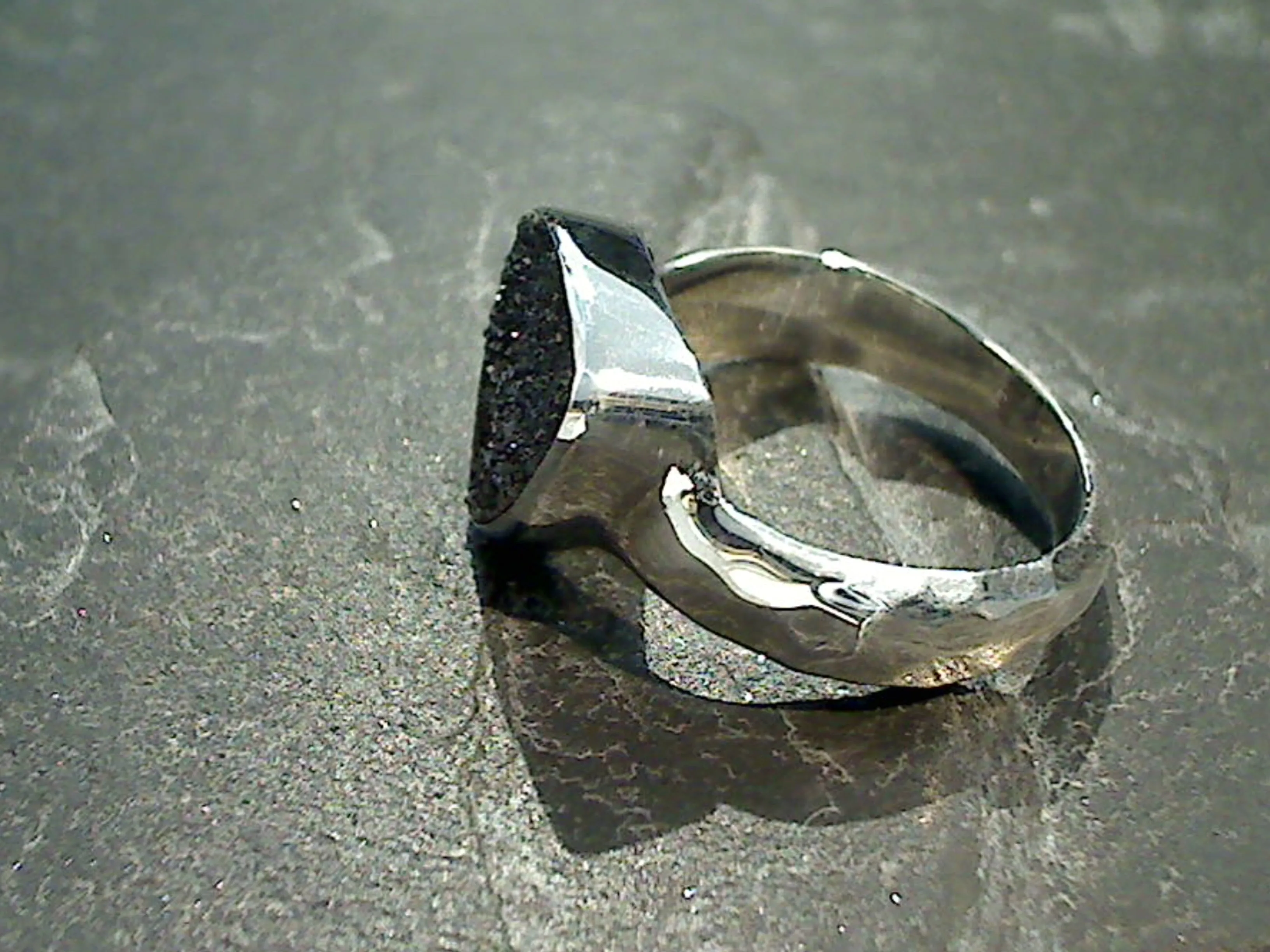 Size 9 Druzy Quartz, Sterling Silver Ring