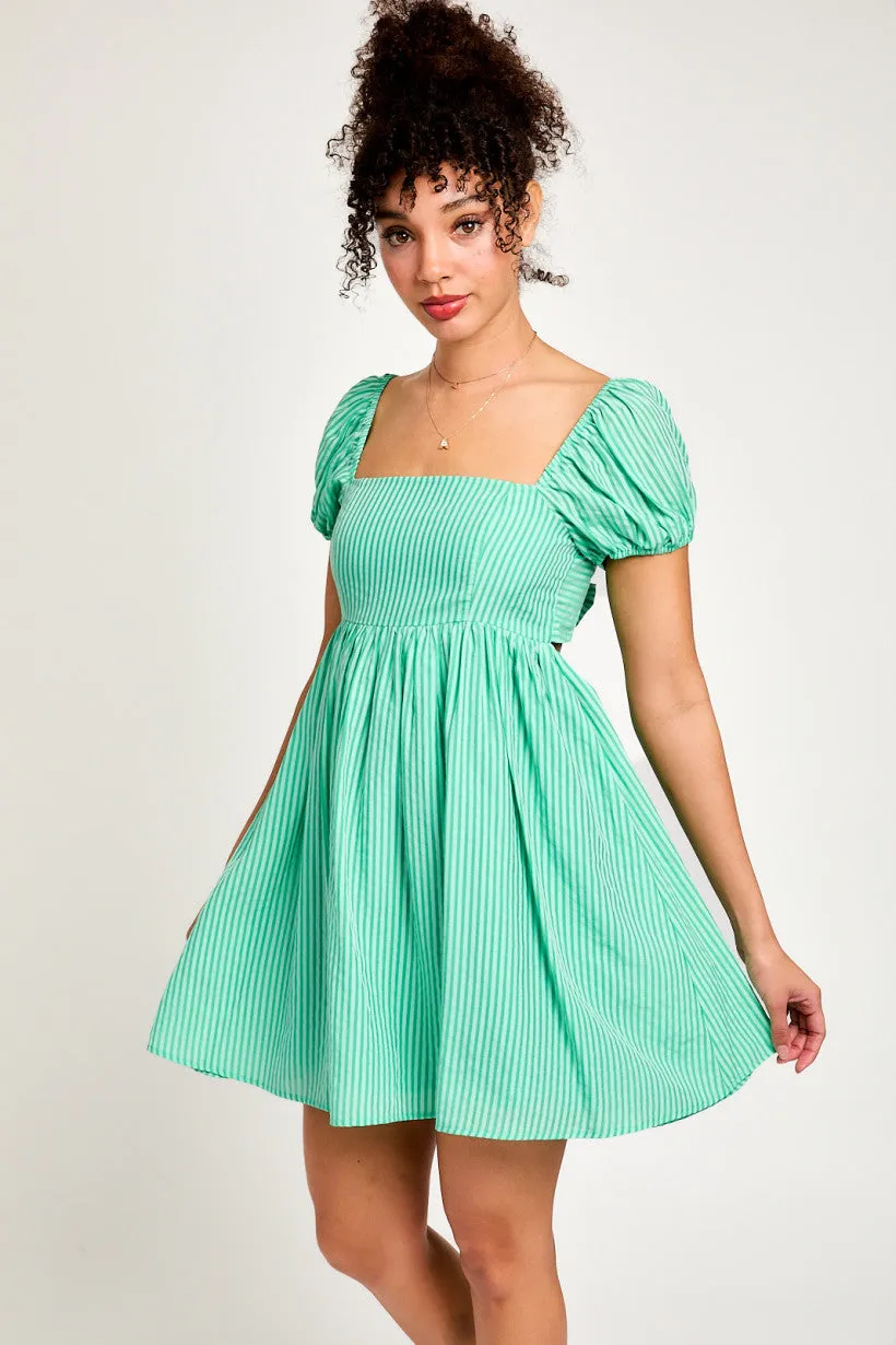 Striped Baby Doll Mini Dress