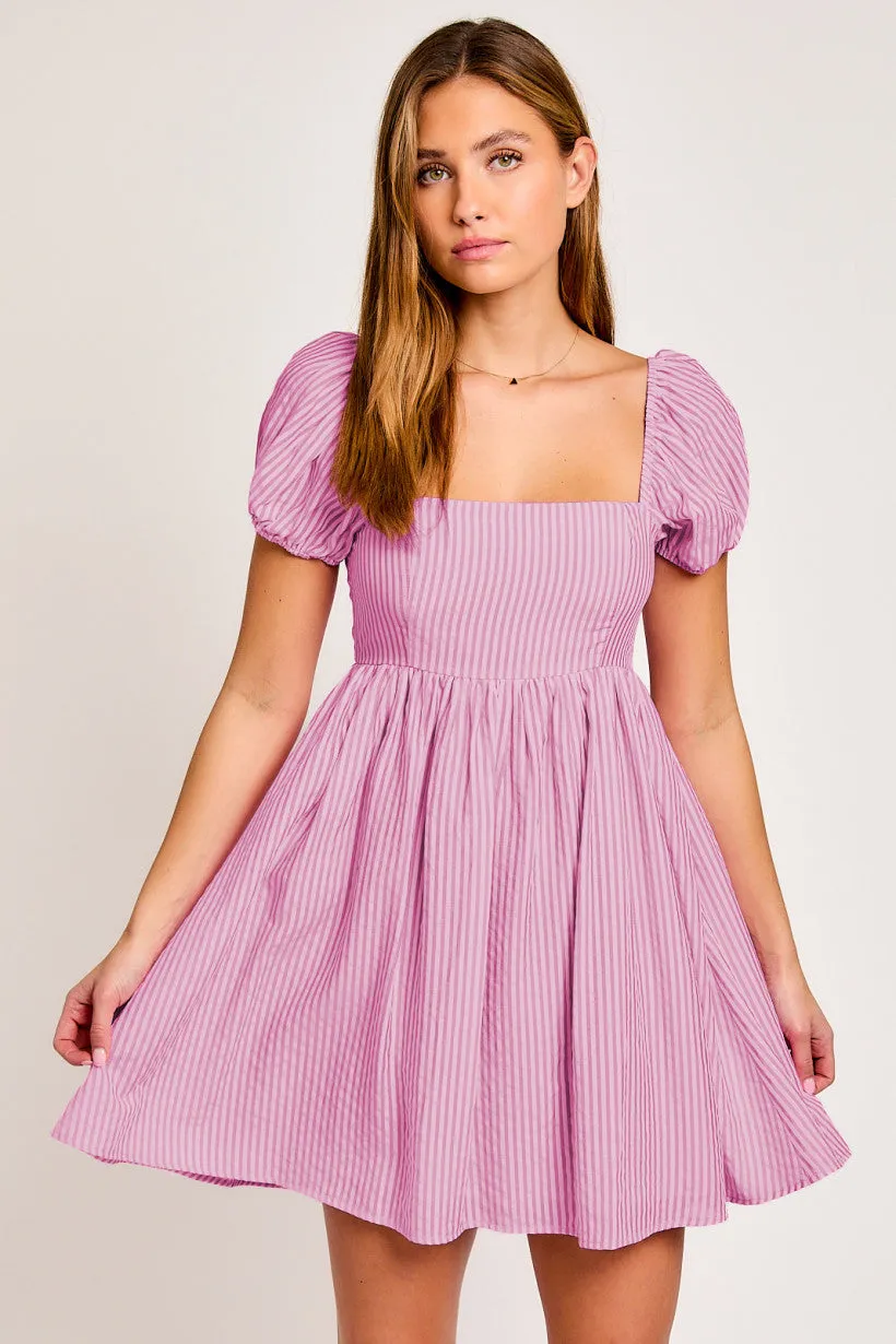Striped Baby Doll Mini Dress