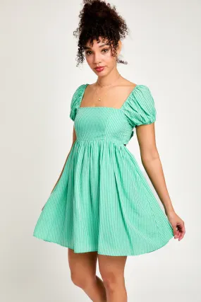 Striped Baby Doll Mini Dress