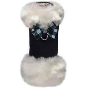 Tiffi Gingham Nouveau Bow White Fox Fur Coat