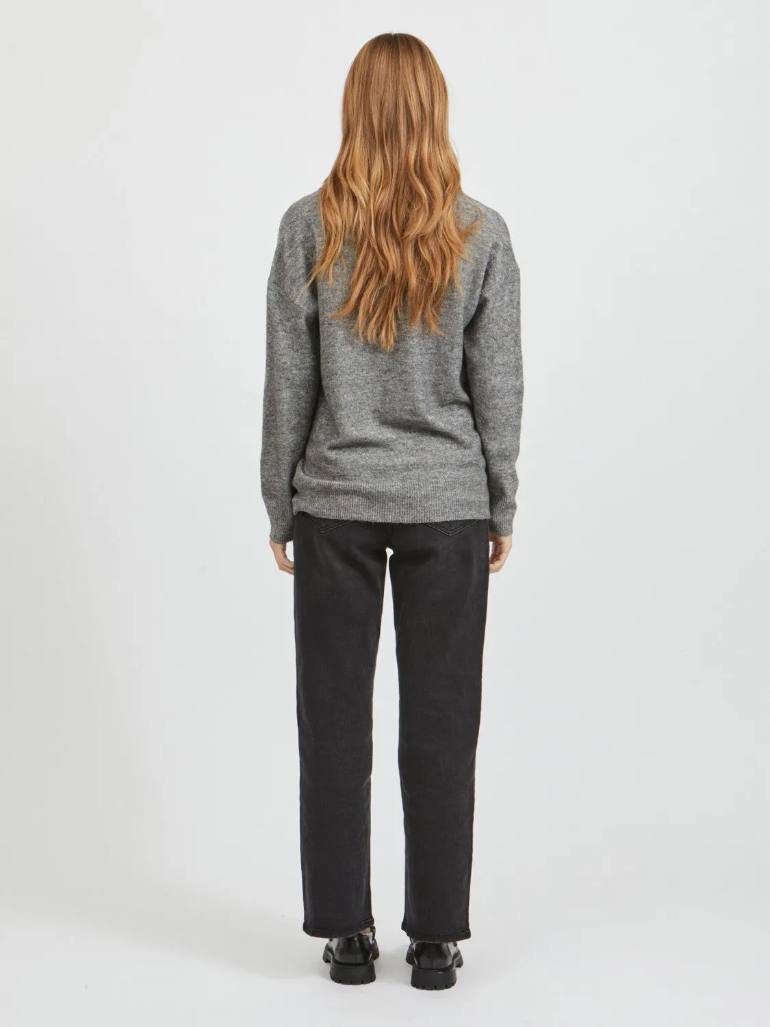 Vielle V-Neck Jumper (Grey)
