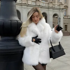 Women's Mid-Length Faux Fur Coat