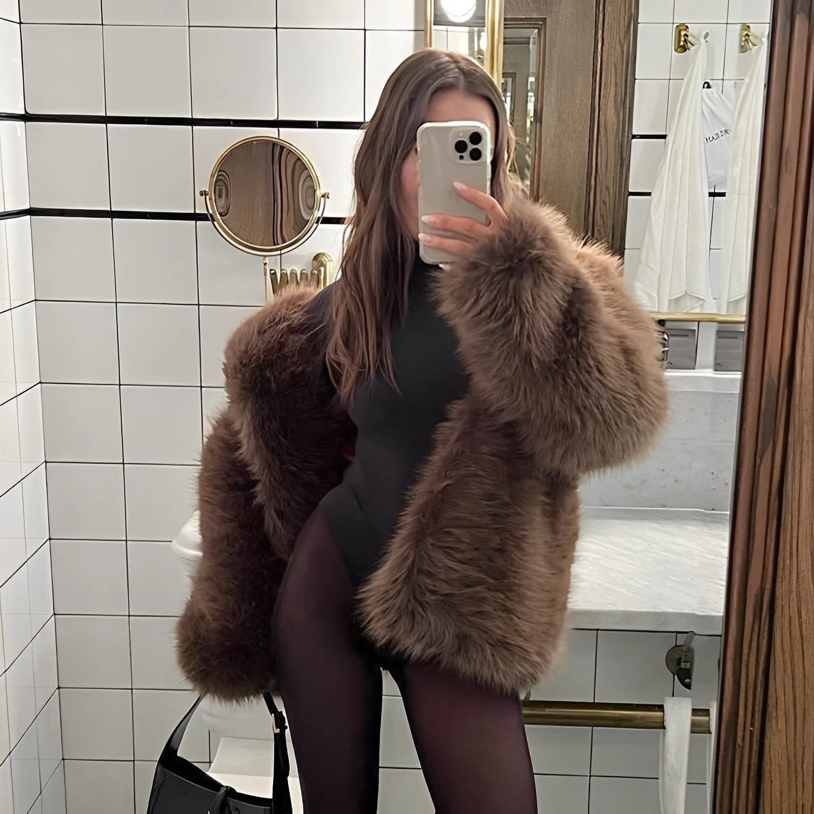 Women's Mid-Length Faux Fur Coat