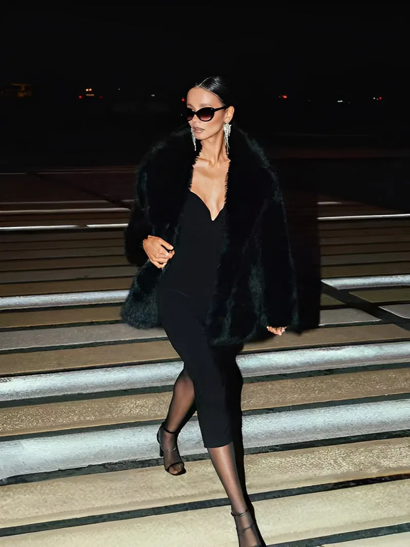 Women's Mid-Length Faux Fur Coat